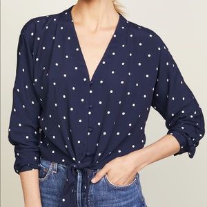 Rails polka dot navy tie front top sz S